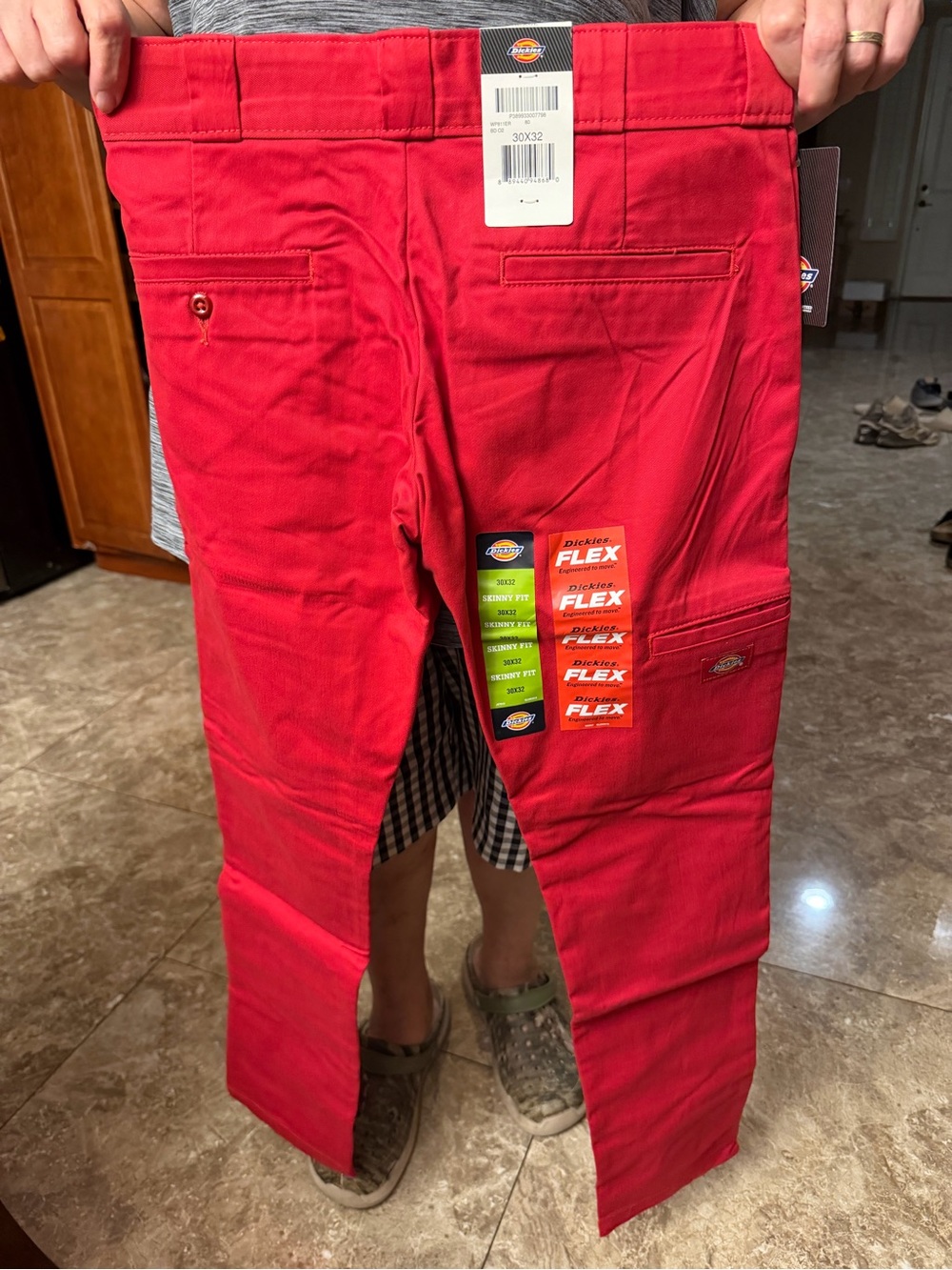 Dickies Men's Red Cargo Work Pants - Picture 2 of 4